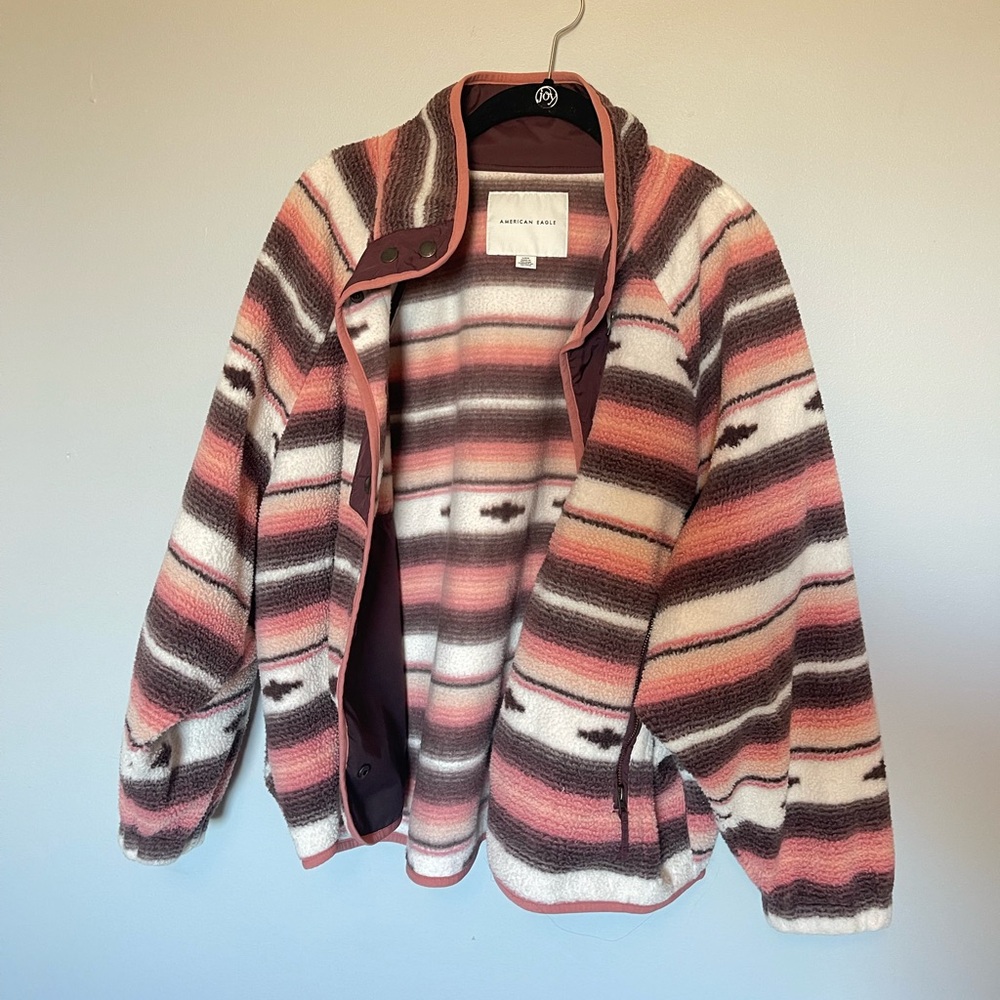 American Eagle Sherpa Snap Front Jacket